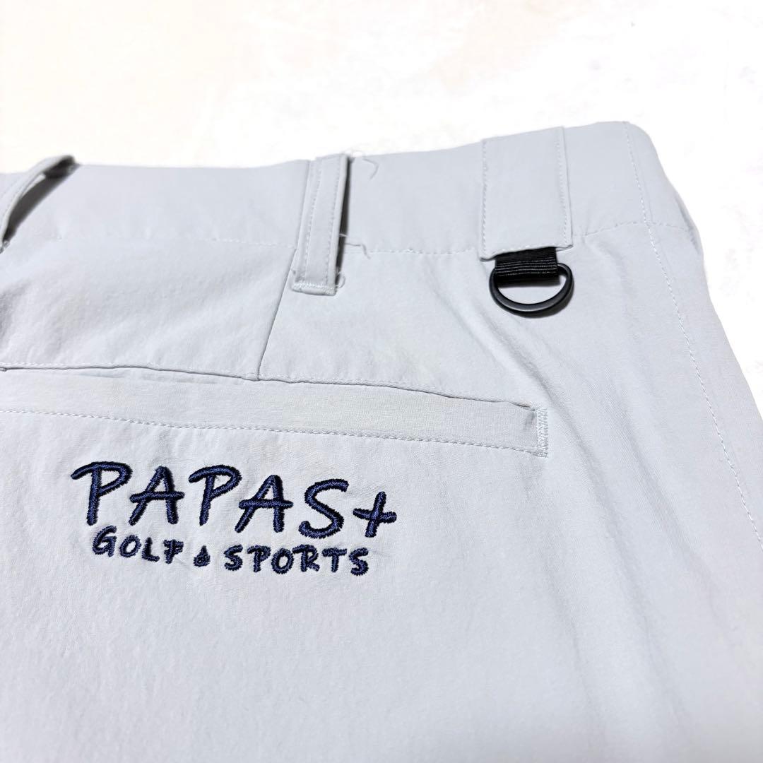【極美品】PAPAS+ ゴルフスラックスパンツ 刺繍ロゴ 希少モデル 50