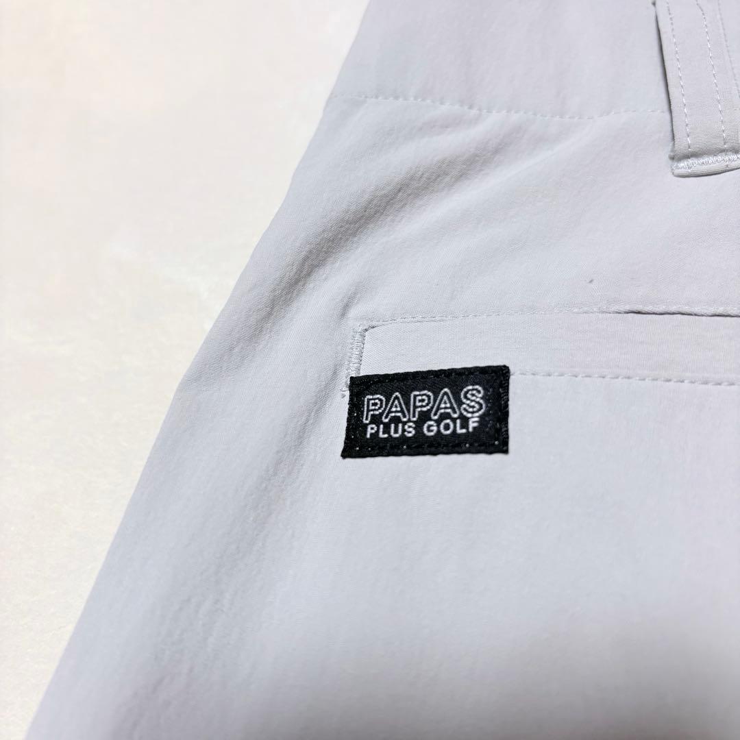 【極美品】PAPAS+ ゴルフスラックスパンツ 刺繍ロゴ 希少モデル 50