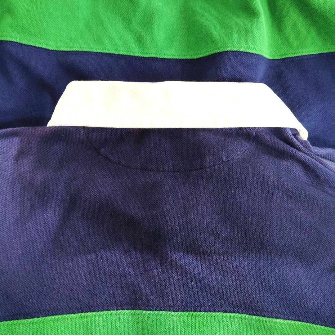 【XLサイズ】ポロバイラルフローレン　ポニーロゴ刺繍ラガーシャツ　太ボーダー