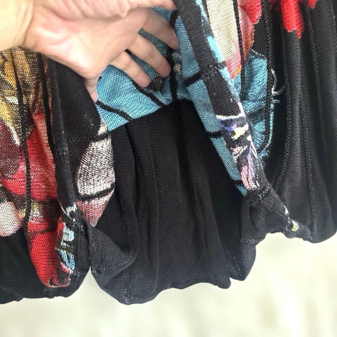 Desigualデシグアル　ニットプルオーバー ポンチョ 花柄 タートルネック