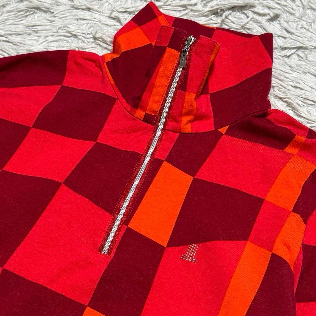 未使用級 ランバンスポール 総柄 ハーフジップ 長袖シャツ ゴルフ Lサイズ