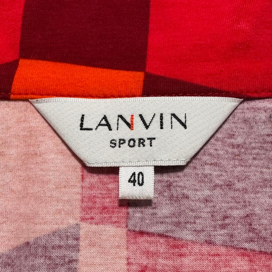 未使用級 ランバンスポール 総柄 ハーフジップ 長袖シャツ ゴルフ Lサイズ