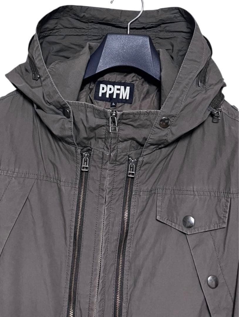 00s PPFM military coat y2k サイズL チャコールグレー