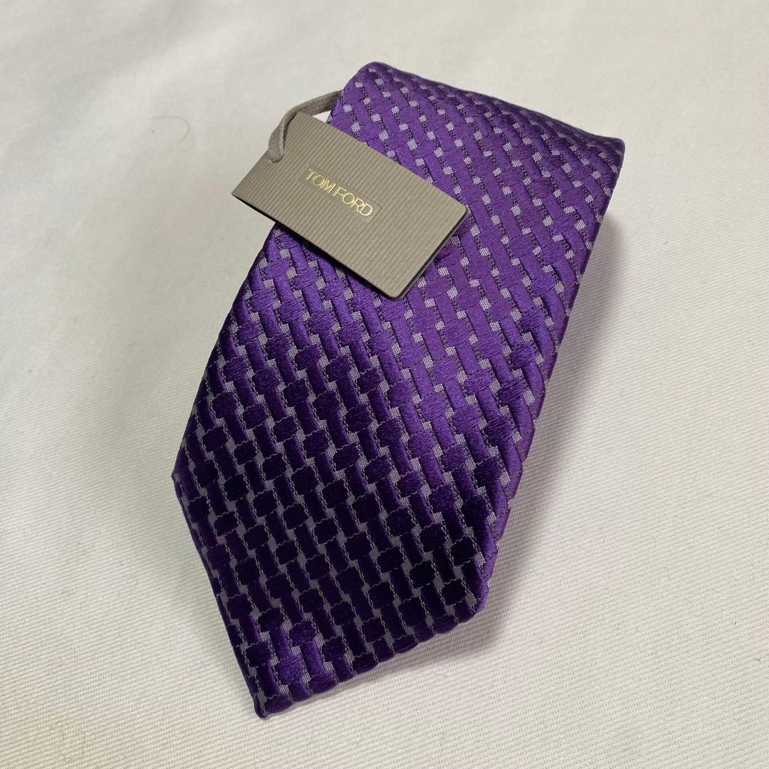 【新品】 TOM FORD SILK TIE PURPLE シルク ネクタイ