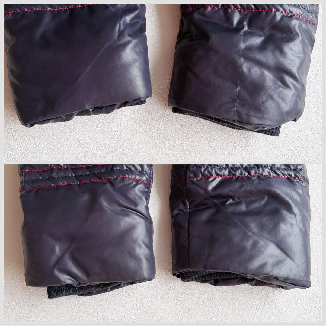 PEARLY GATES ダウンジャケット 紺　赤 刺繍ロゴ フード