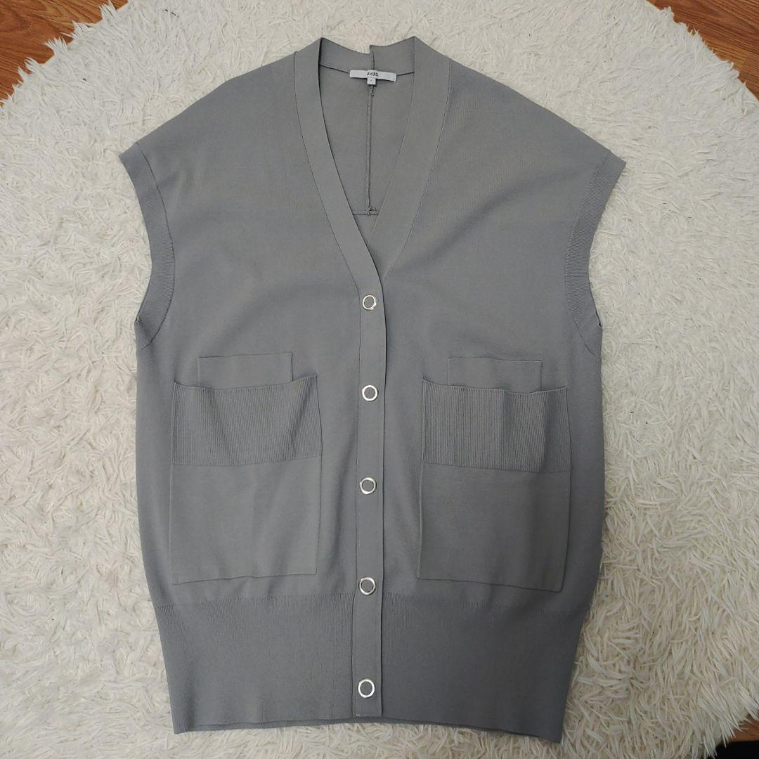 UN3D.　オーバーカーデニットベスト　グレー　アンスリード
