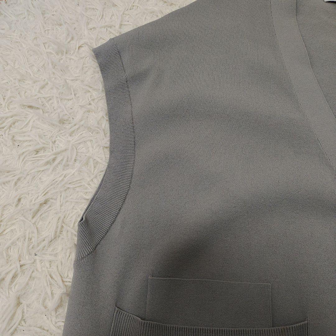 UN3D.　オーバーカーデニットベスト　グレー　アンスリード