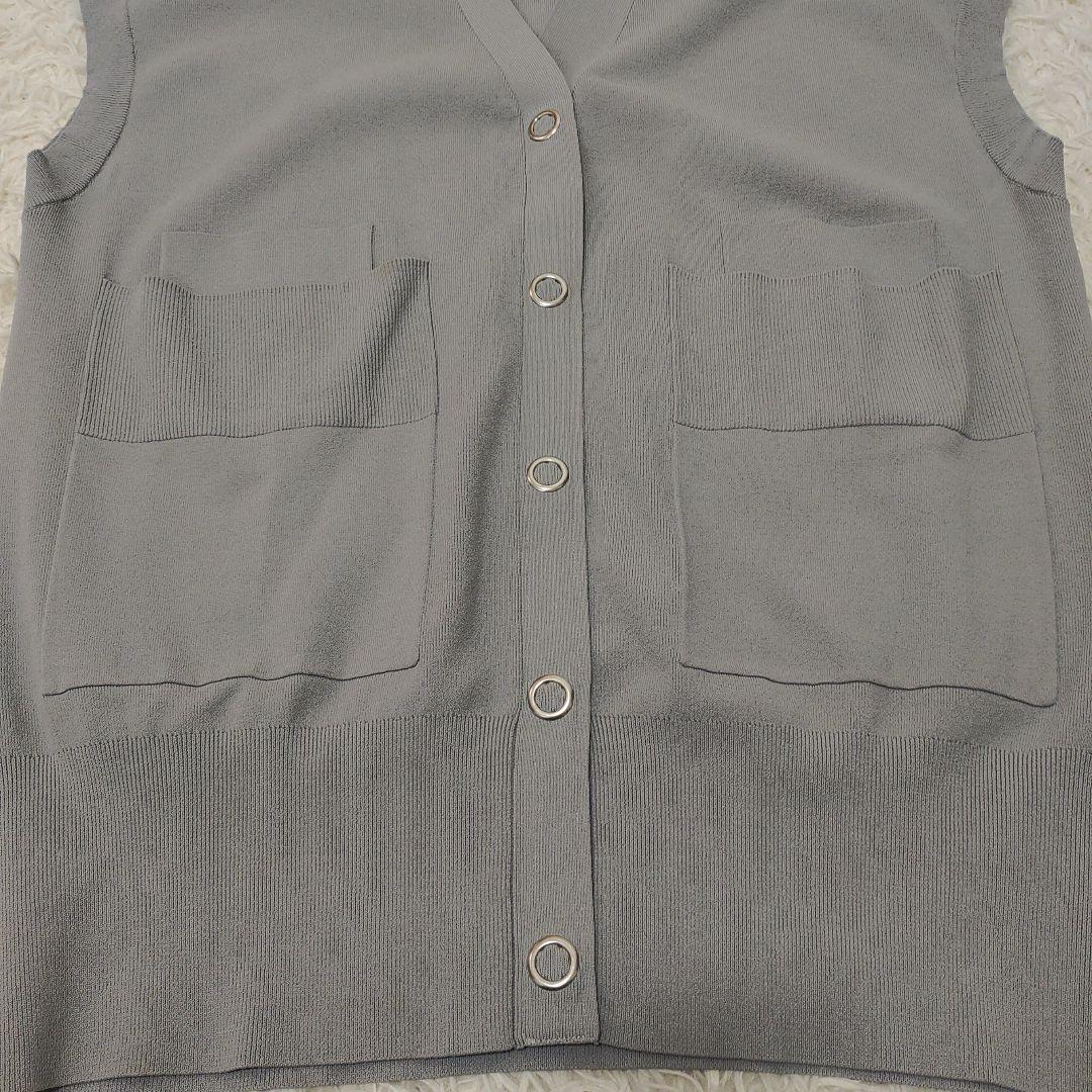 UN3D.　オーバーカーデニットベスト　グレー　アンスリード