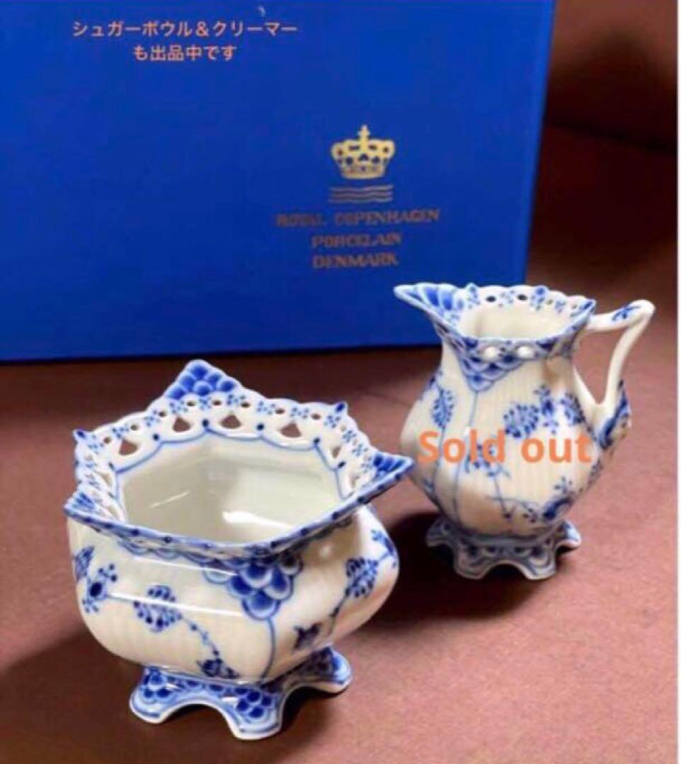 カ*ナ様 ロイヤルコペンハーゲンブルーフルーテッドフルレースプレート17cm皿未