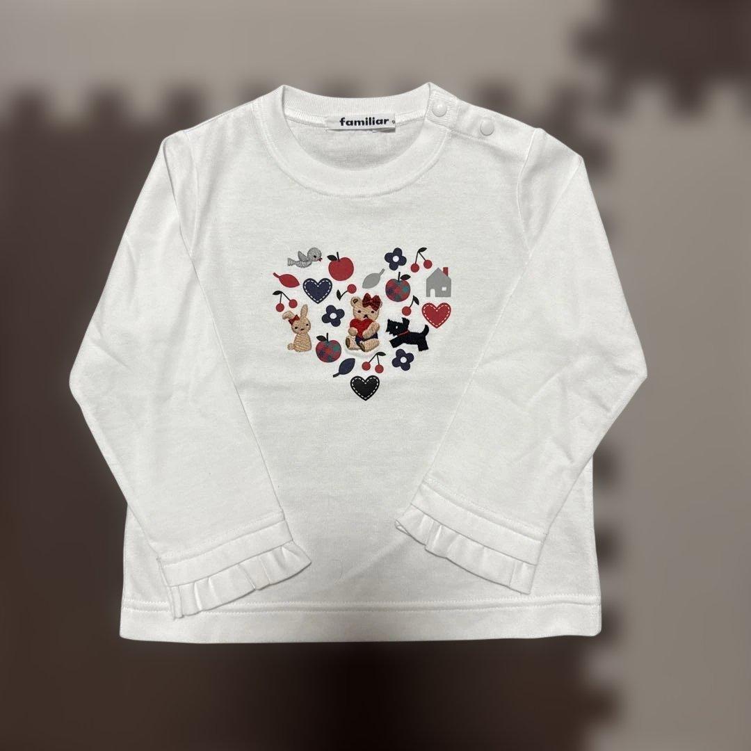 familiar ハート柄 長袖Tシャツ