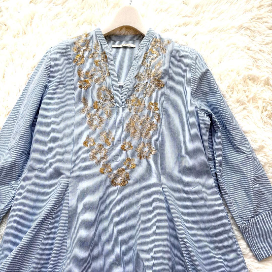 美品✨ヌキテパ エンブロイダリー 刺繍パネルワンピース S