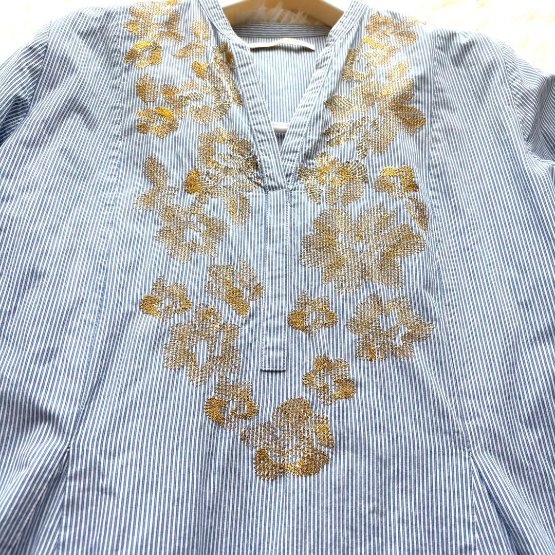 美品✨ヌキテパ エンブロイダリー 刺繍パネルワンピース S