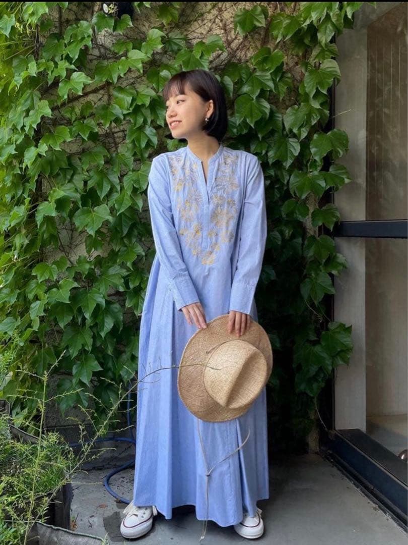 美品✨ヌキテパ エンブロイダリー 刺繍パネルワンピース S