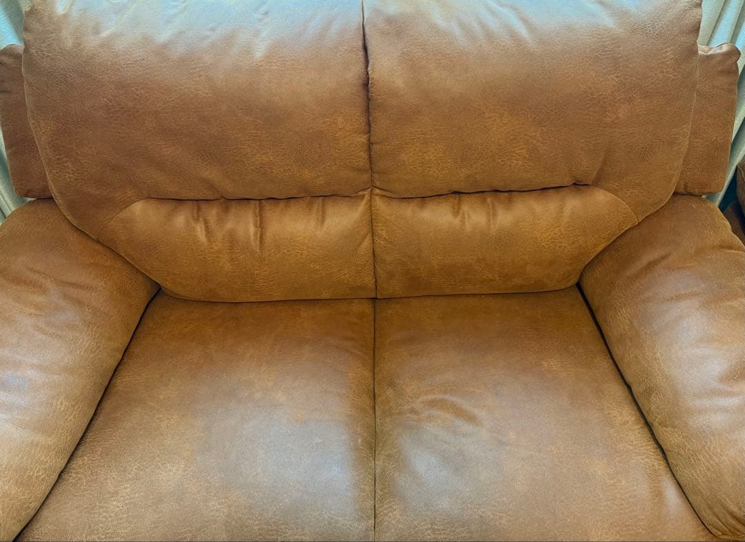 【送料込み】筑波産商 ARBOL ニンバス ソファ　レザーファブリックキャメル