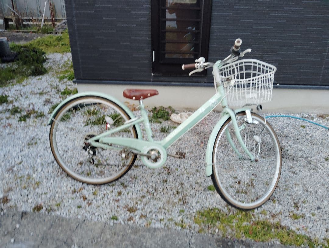 子供用自転車 ミントグリーン カゴ付き