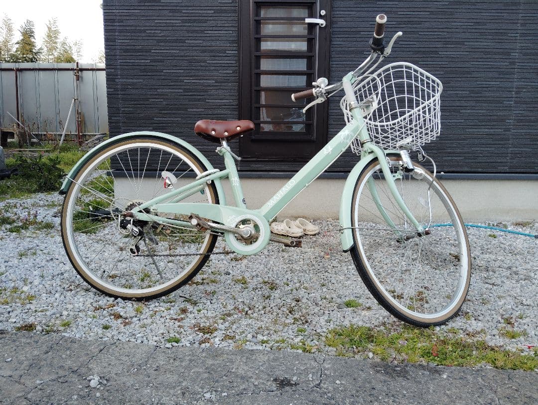 子供用自転車 ミントグリーン カゴ付き