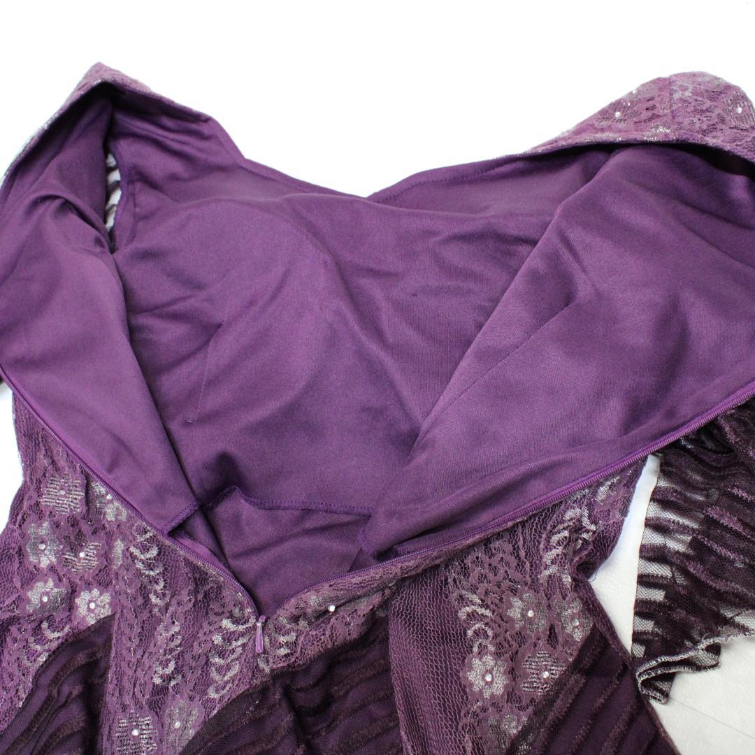 【美品 社交ダンス衣装】ワンピース ドレス solo ICHIOKU 紫