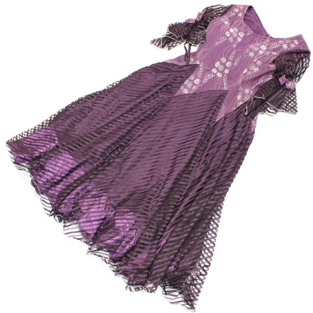 【美品 社交ダンス衣装】ワンピース ドレス solo ICHIOKU 紫