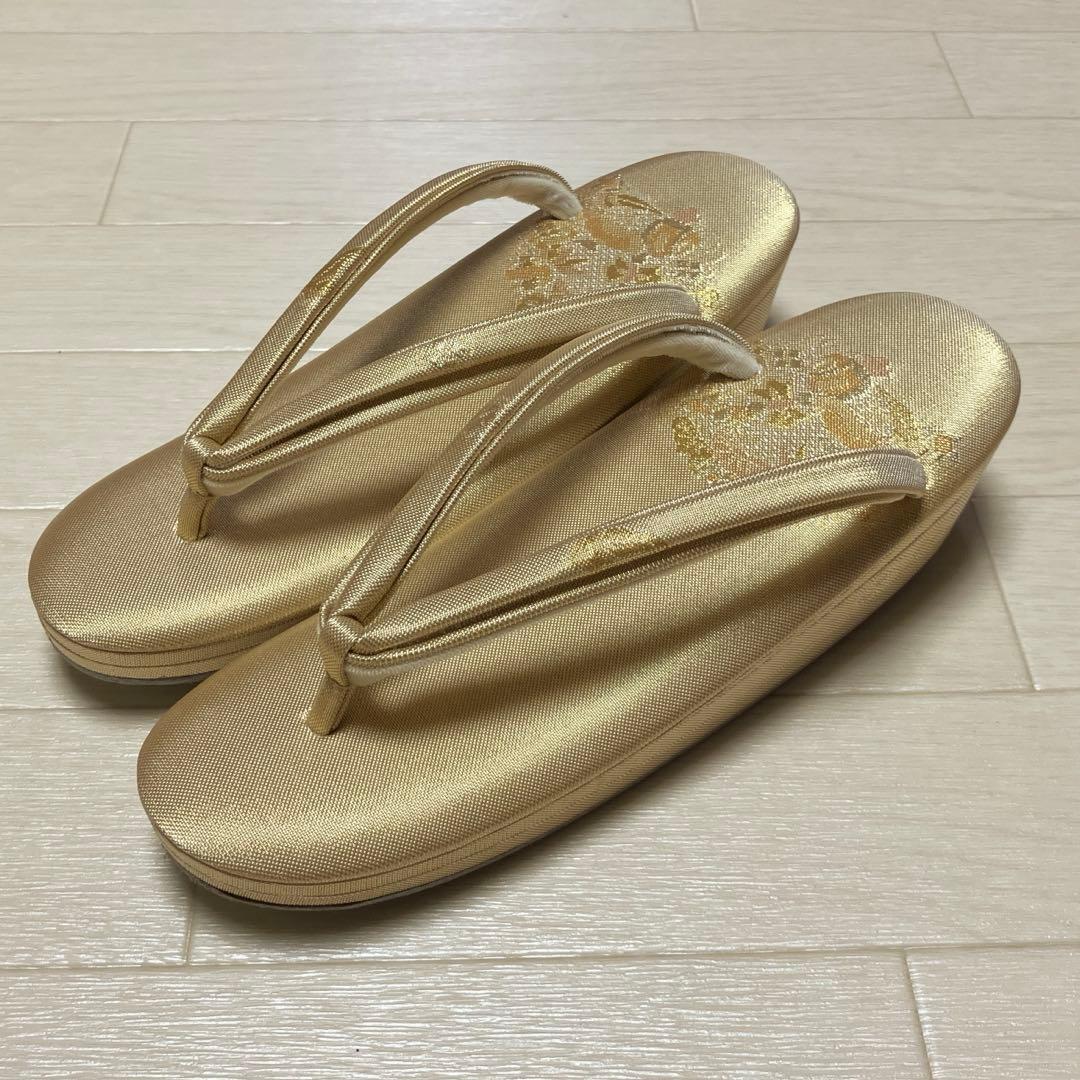 《美品・木箱付》東京胡蝶　草履バッグセット　正絹佐賀錦　フォーマル　二石草履