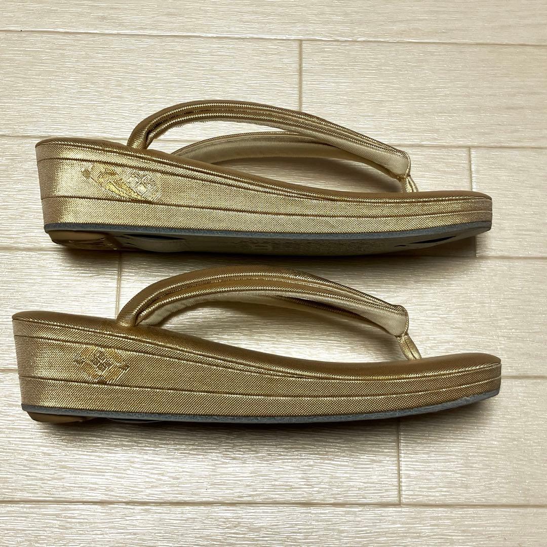 《美品・木箱付》東京胡蝶　草履バッグセット　正絹佐賀錦　フォーマル　二石草履