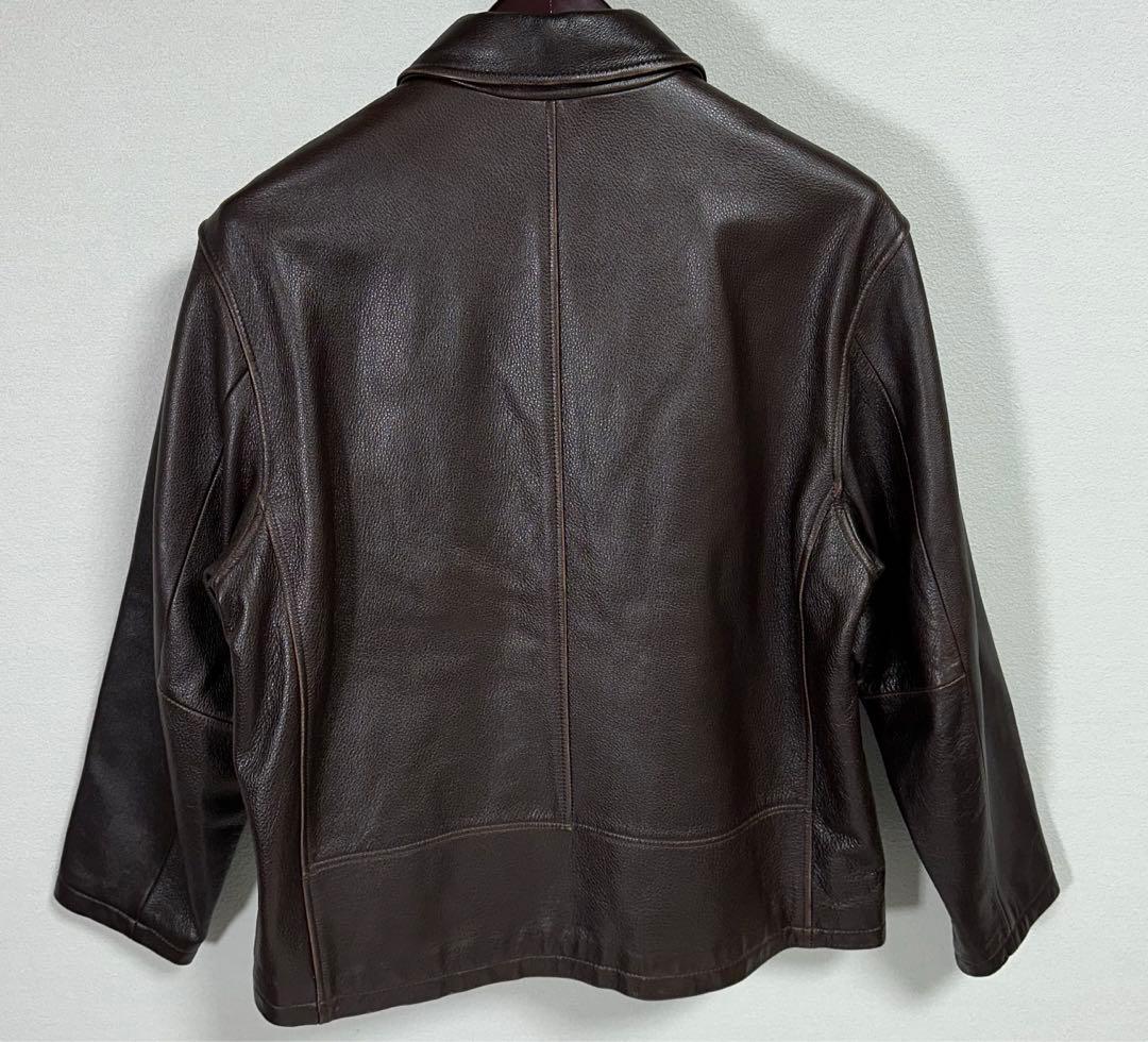 00s Eddie Bauer レザージャケット 茶 アメカジ　バイカー