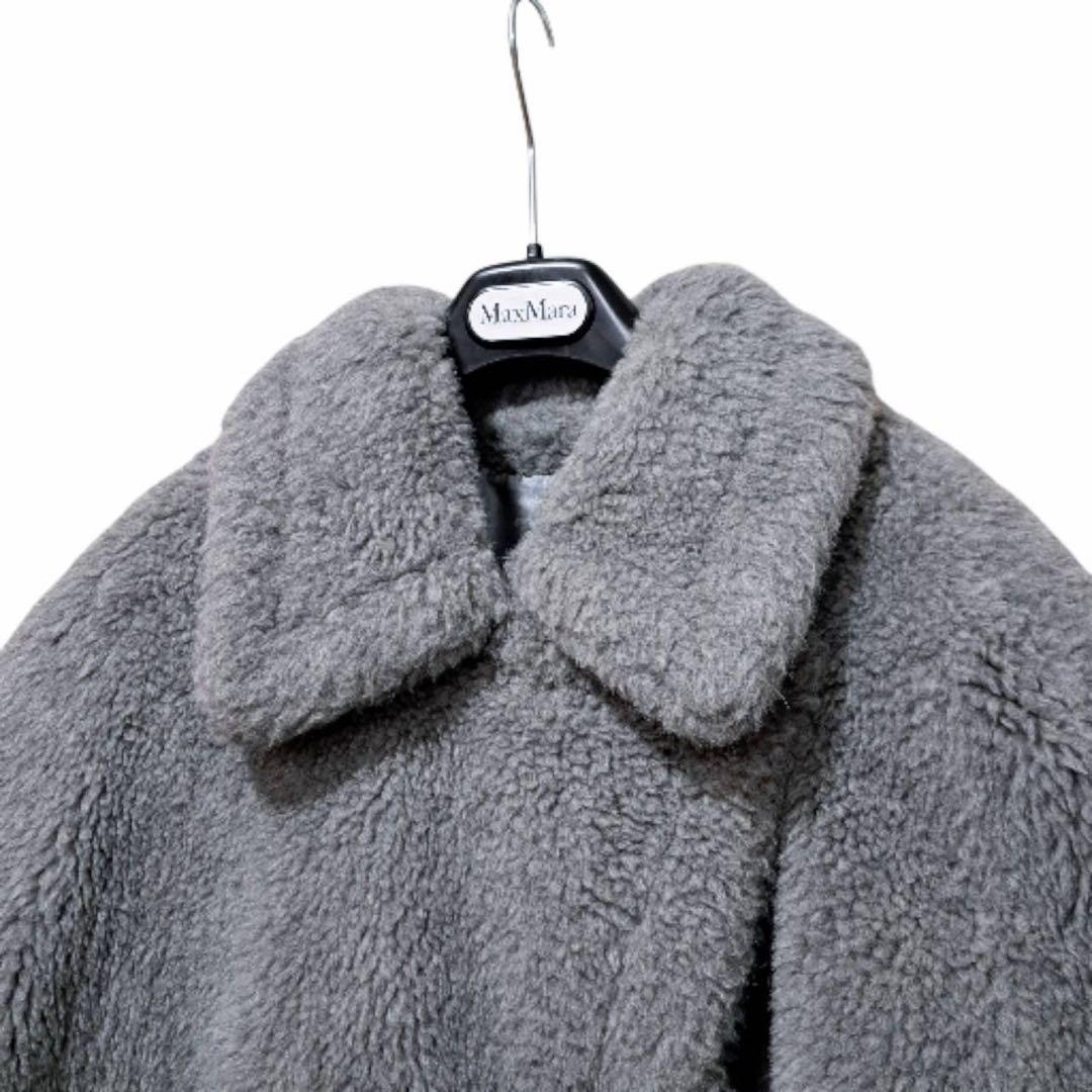 Max Mara アルパカ　ウール　シルク テディベア ポンチョ ケープ コート