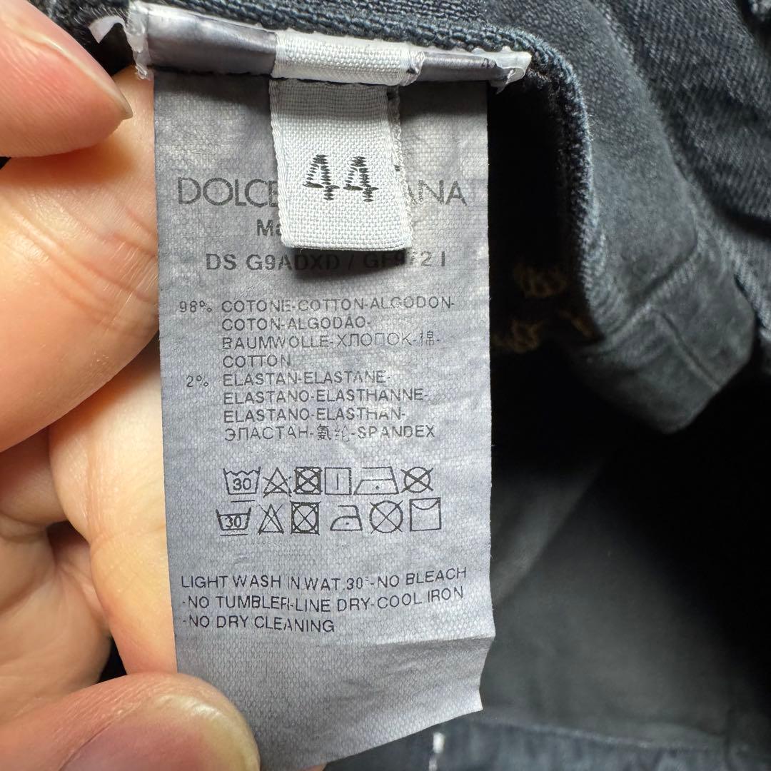 DOLCE&GABBANA パッチワークデニムジャケット　ブラック　再構築