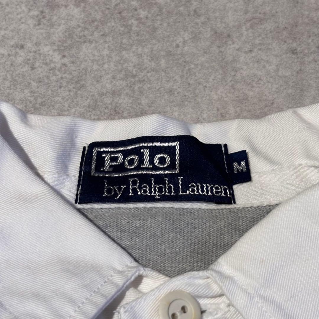 【ラガーシャツ】ラルフローレン　グレー　長袖ポロシャツ　Mサイズ