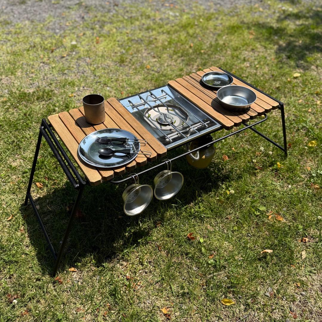 IGT対応 折りたたみ igtテーブル ジャコビーン色-フラットバーナーテーブル