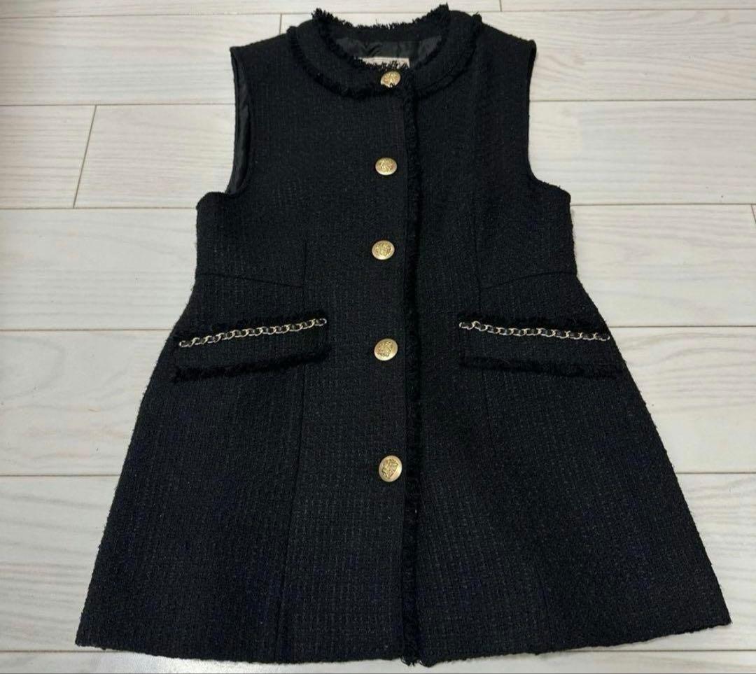 a*i様 アプワイザーリッシェ ツイード　ジレ　ベスト　生田絵梨花　ブラック　S