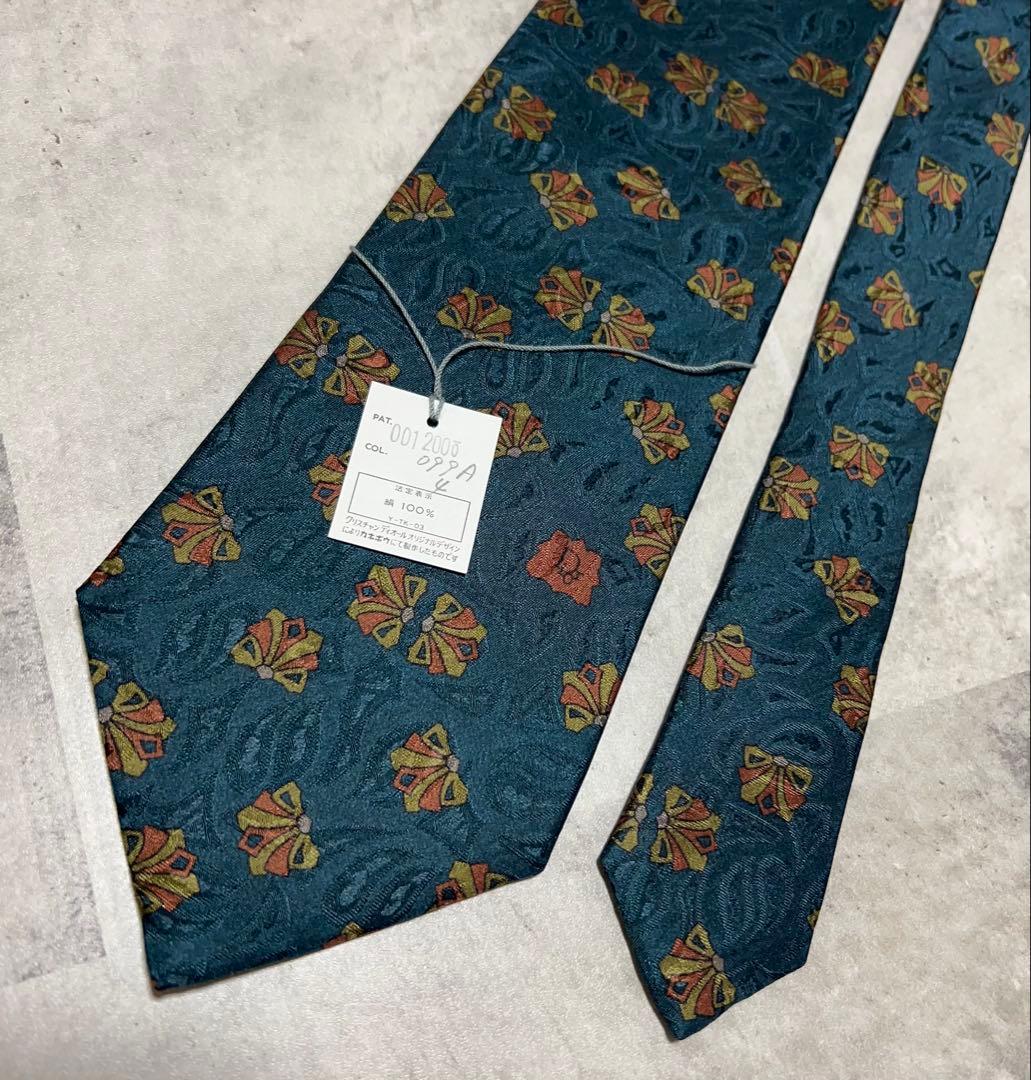 Christian Dior ネクタイ 総柄 シャドウペイズリー 光沢