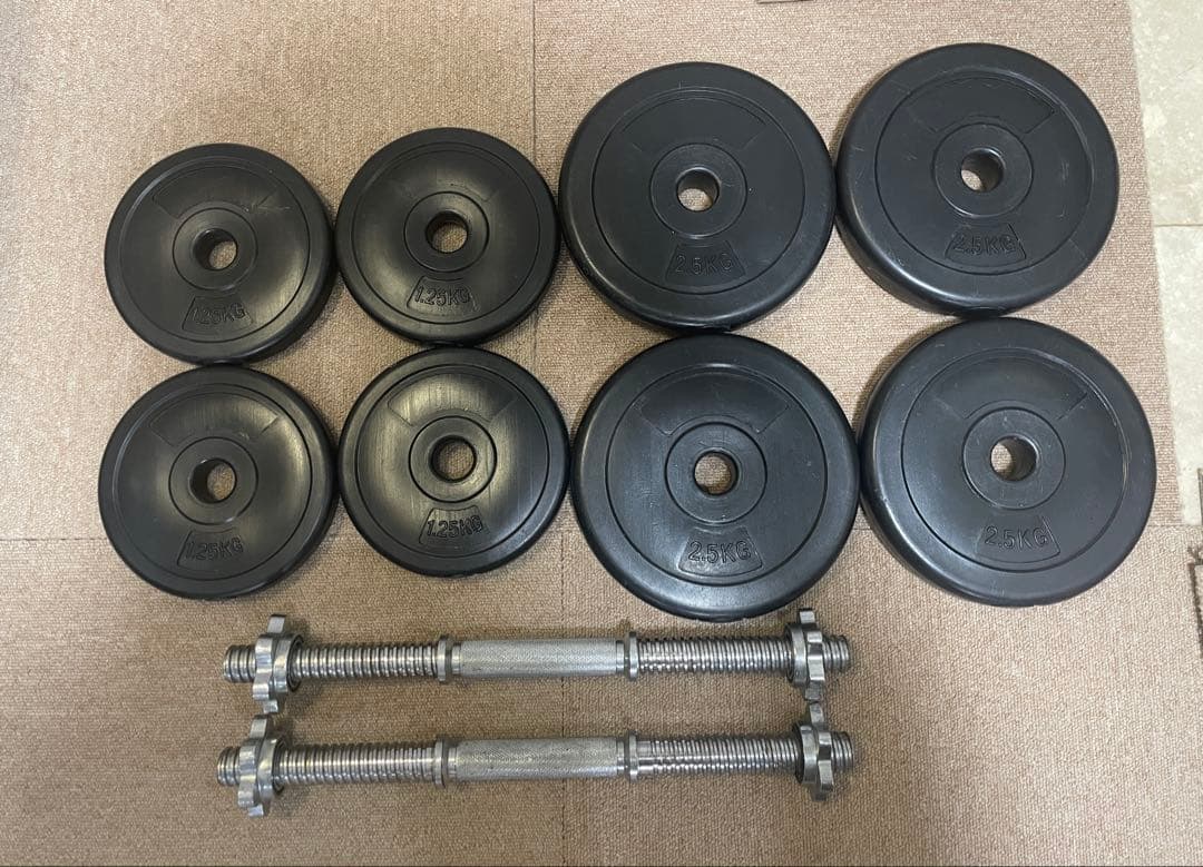 【引き取り限定•総重量70kg】ダンベルプレート•バーセット