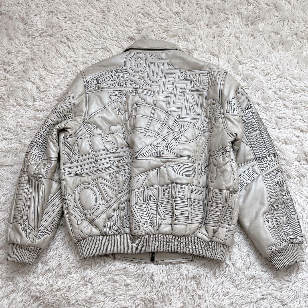 AL WISSAM アルウィッサム　レザージャケット　ブルゾン　総柄　4XL