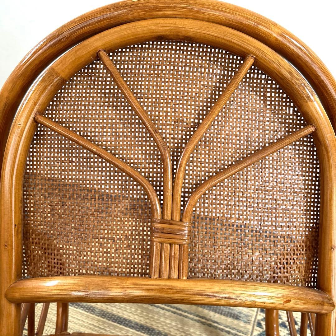 籐 ラタン椅子 アームチェア 昭和レトロ 高座椅子
