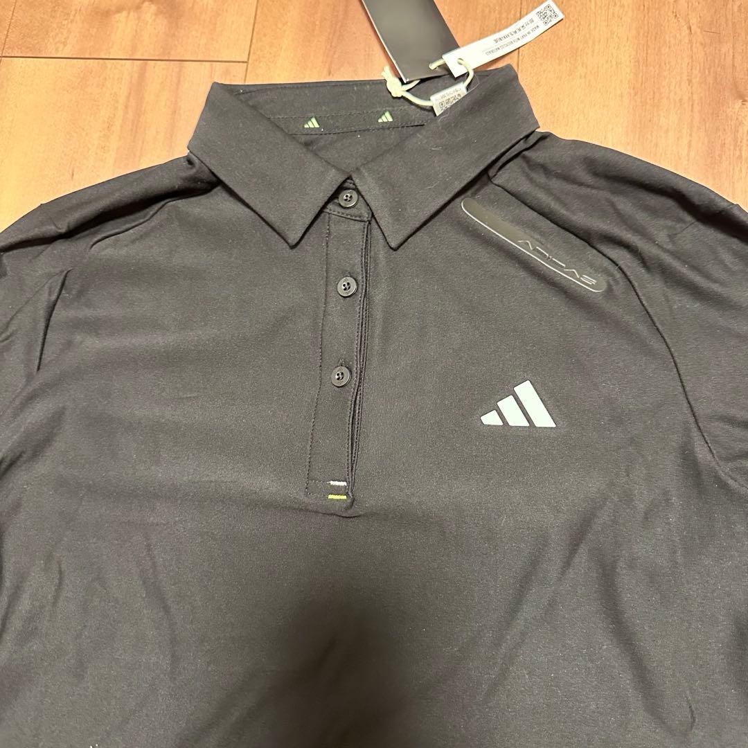 長袖ポロシャツ　ロゴプリントスカート　セットアップ　春夏　サイズL ブラック