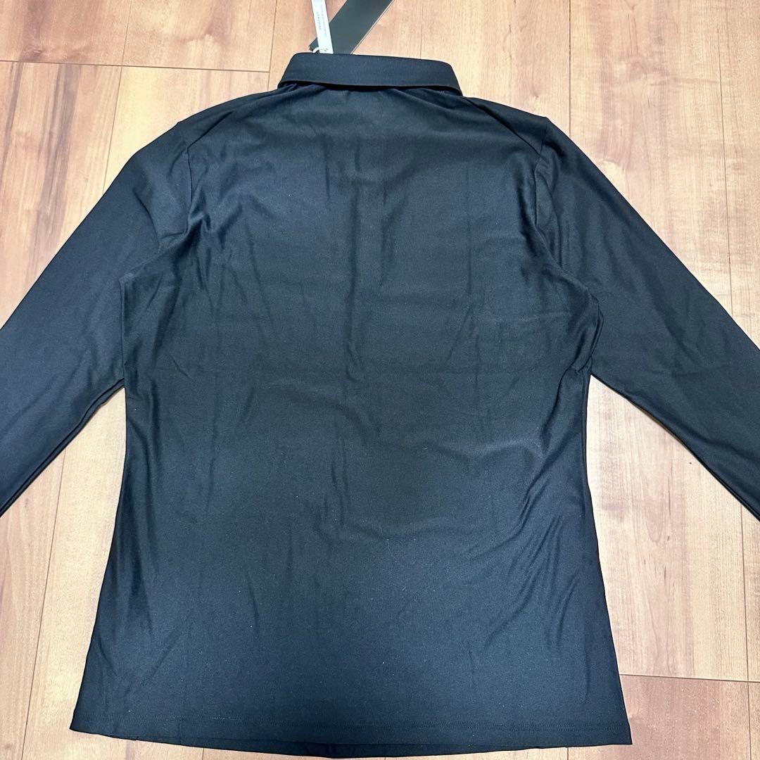 長袖ポロシャツ　ロゴプリントスカート　セットアップ　春夏　サイズL ブラック