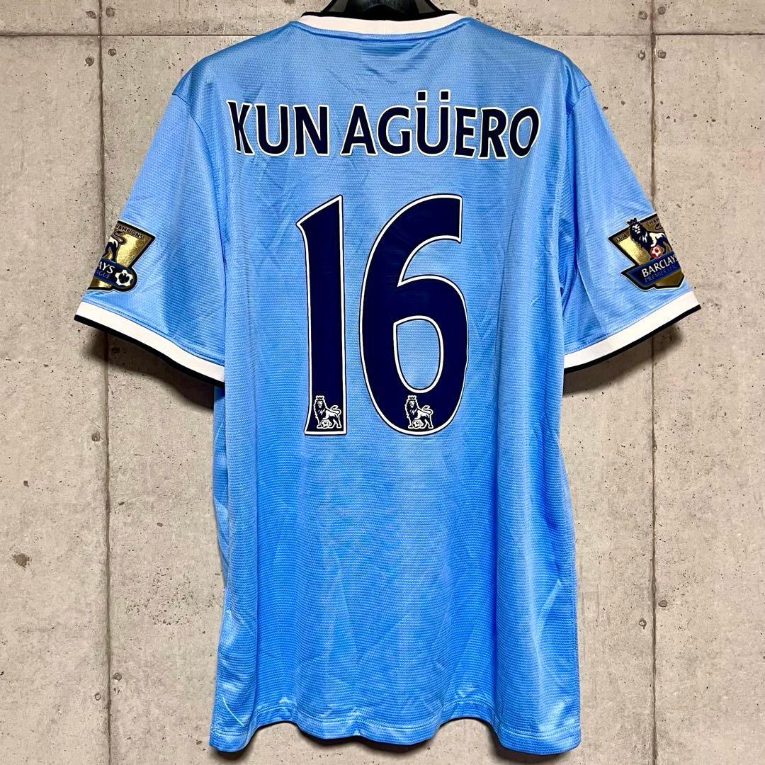 【美品！】13/14 マンチェスター・C ♯16アグエロ【Lサイズ】ホーム