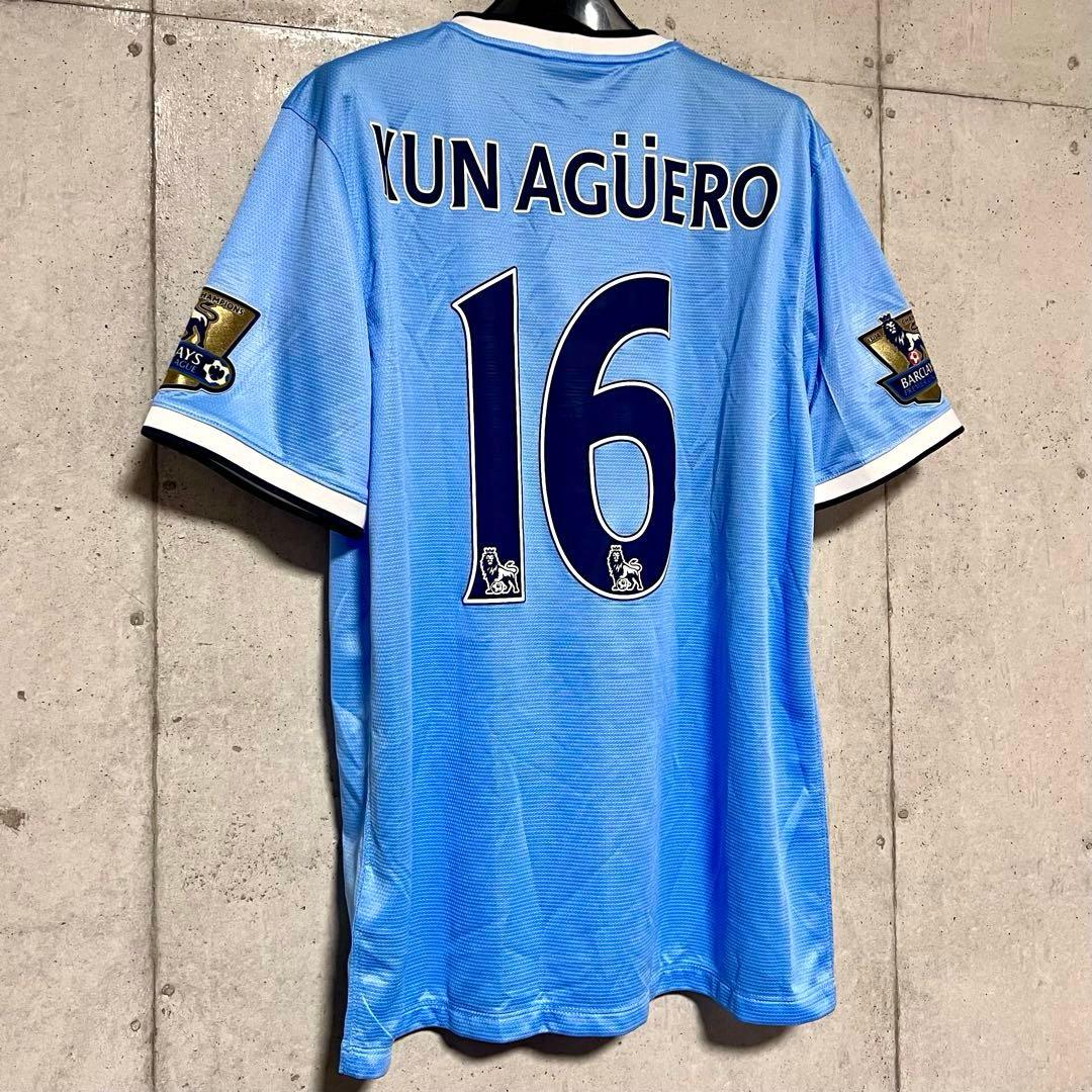 【美品！】13/14 マンチェスター・C ♯16アグエロ【Lサイズ】ホーム