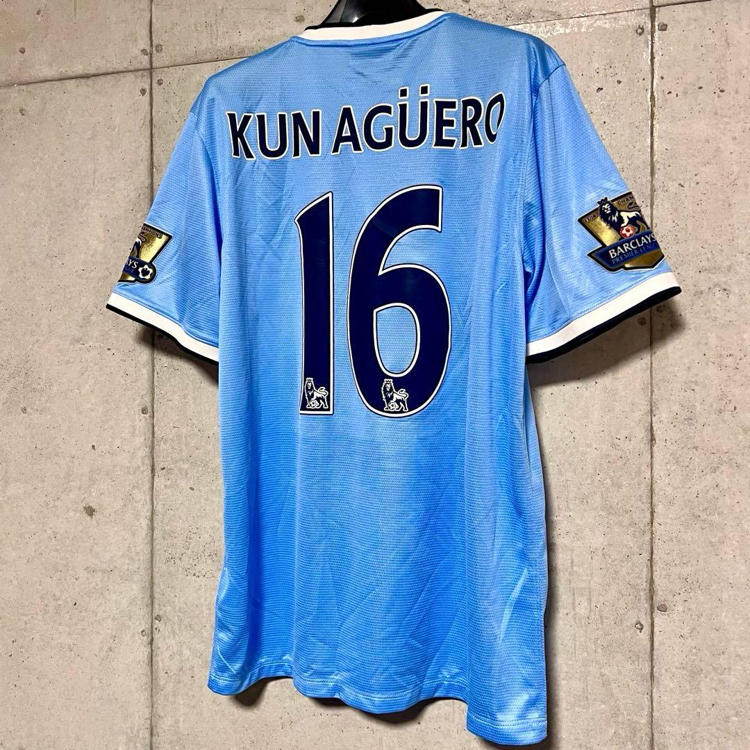 【美品！】13/14 マンチェスター・C ♯16アグエロ【Lサイズ】ホーム