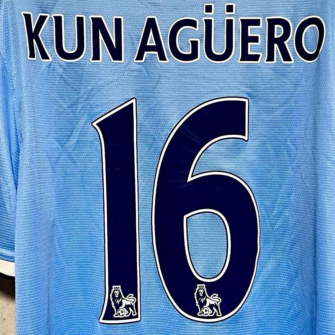 【美品！】13/14 マンチェスター・C ♯16アグエロ【Lサイズ】ホーム