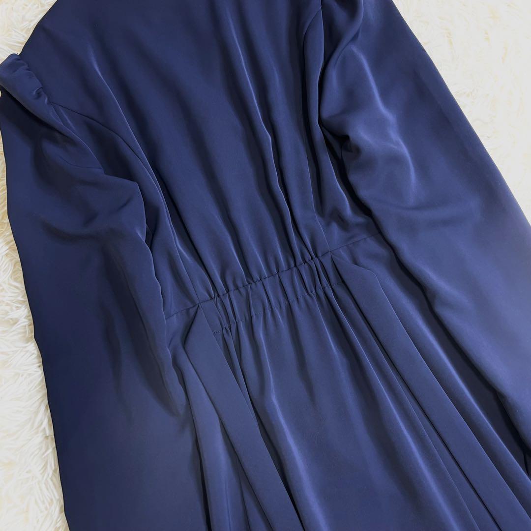 極美品✨セルフォード トレンチ風ワンピー ロング リボン フォーマル ネイビー