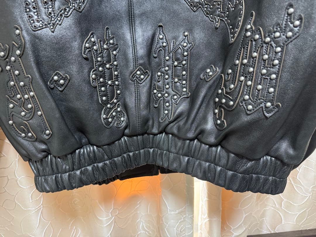 タグ有supreme Studded Hooded Leather Jacket