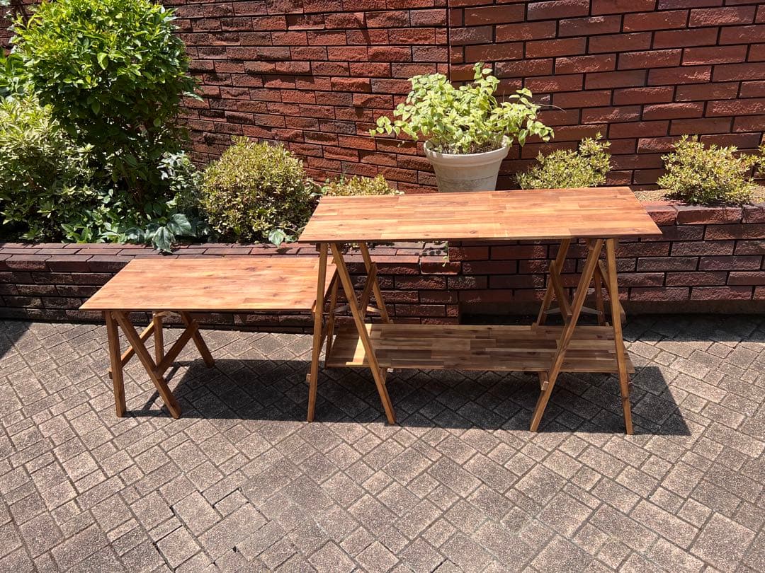 アカシア 木製キッチンラック112cm＋オプションテーブル＋専用バッグ付き！