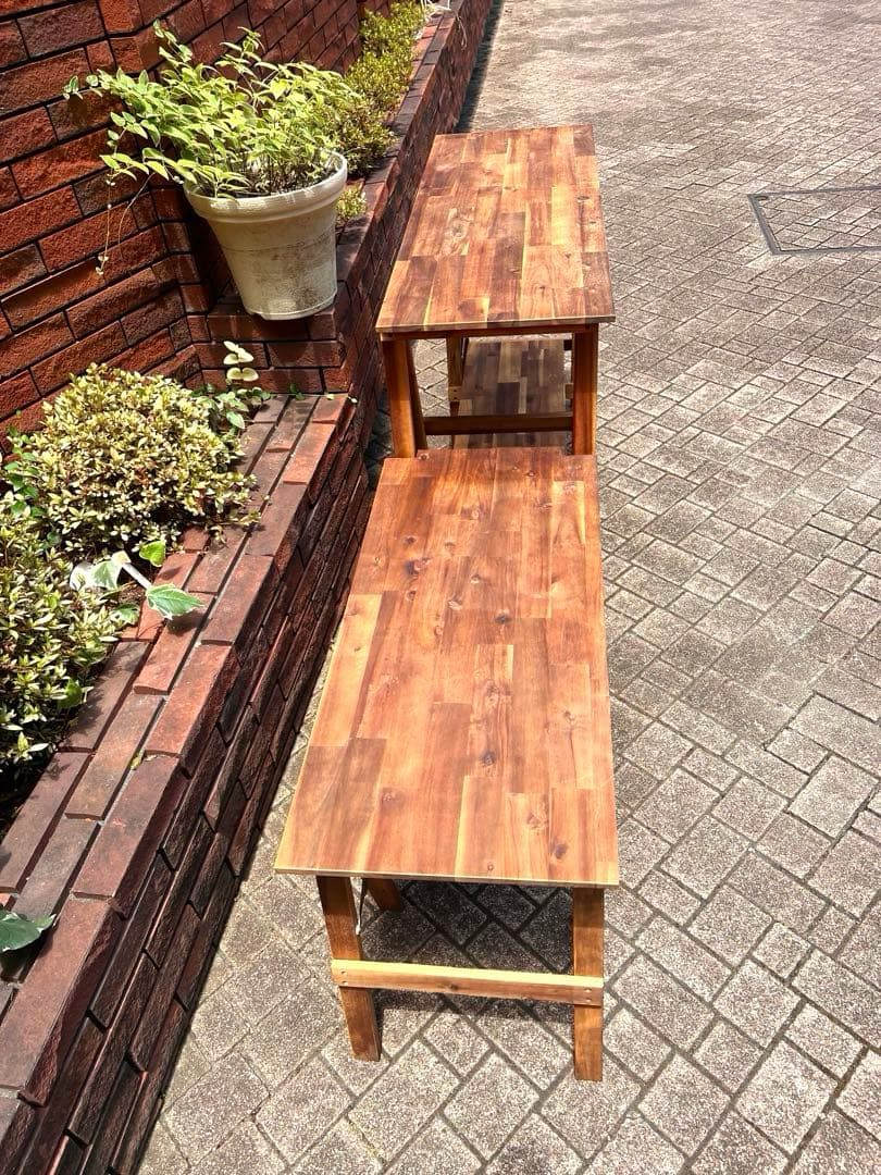 アカシア 木製キッチンラック112cm＋オプションテーブル＋専用バッグ付き！