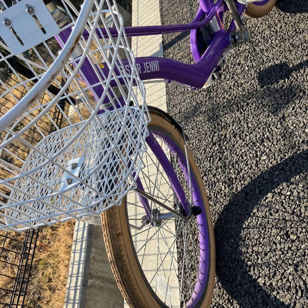 子供用自転車 紫色 前部バスケット付きジェニー