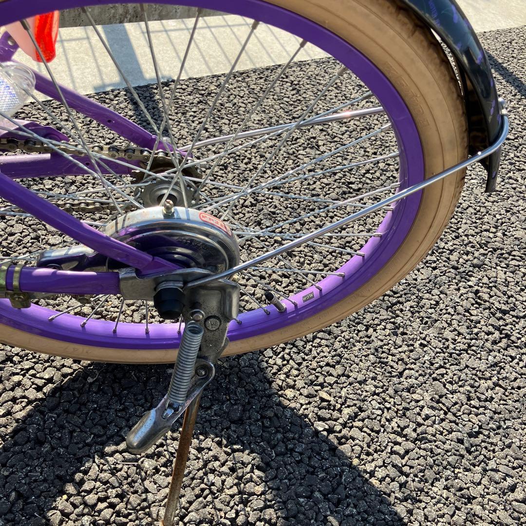 子供用自転車 紫色 前部バスケット付きジェニー