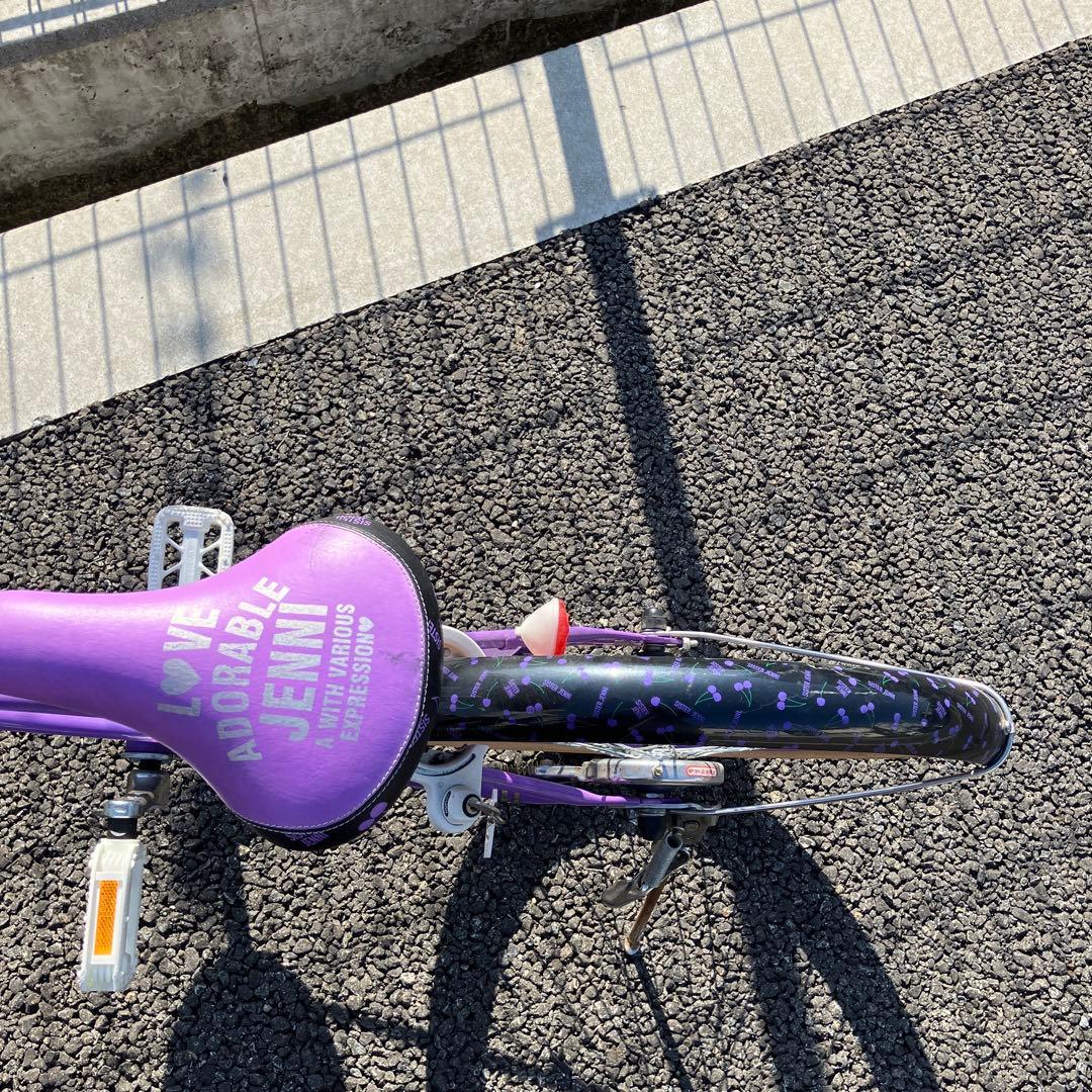 子供用自転車 紫色 前部バスケット付きジェニー