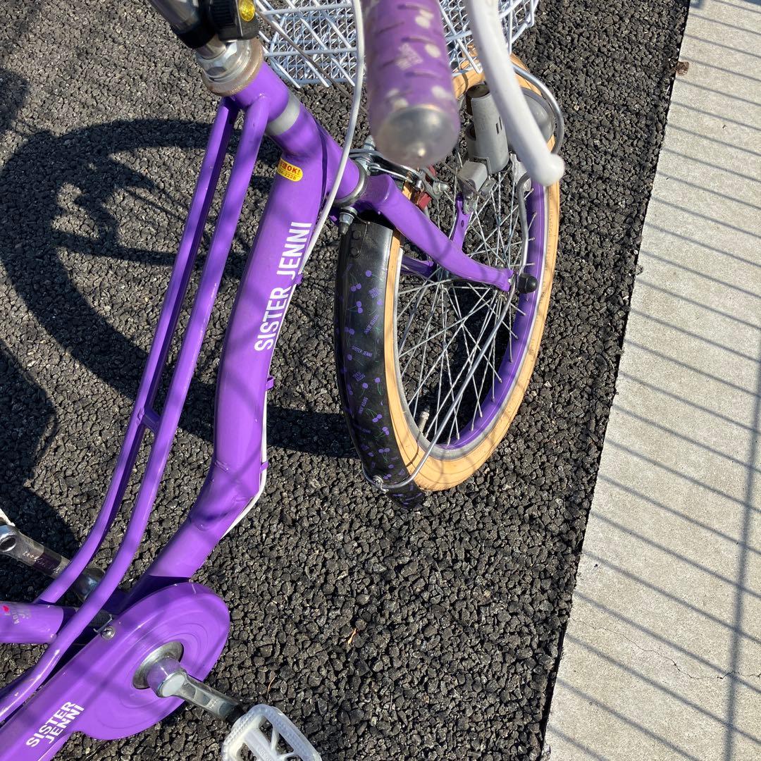 子供用自転車 紫色 前部バスケット付きジェニー