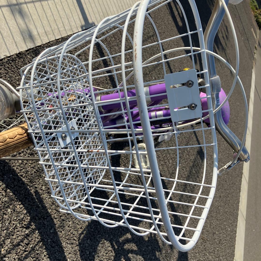 子供用自転車 紫色 前部バスケット付きジェニー