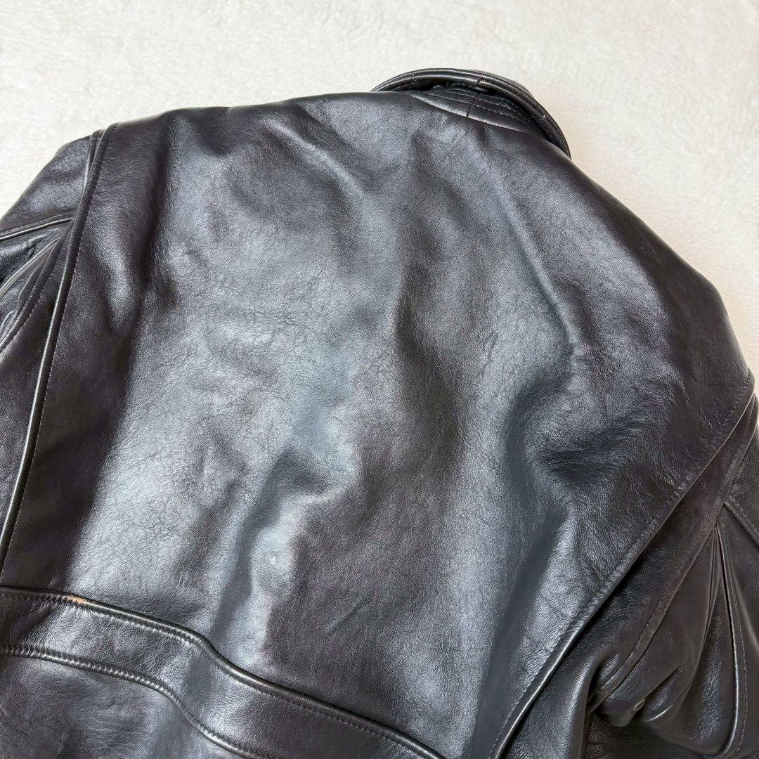 美品 90s AVIREX G1 レザージャケット 胸タグ ラムレザー ブラック